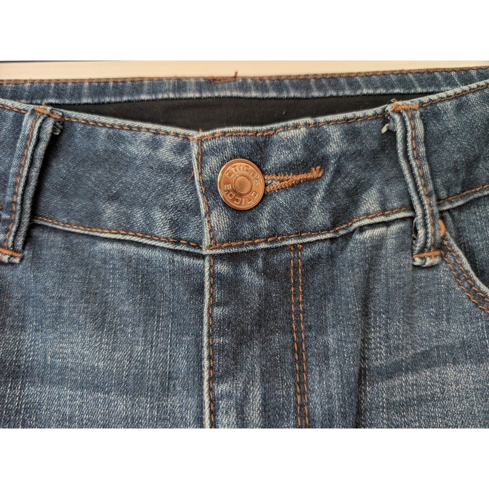 Chico's Dark Blue Denim Gray Beaded Y2K Midrise Ankle Jeans Women's Size 4R - Picture 4 of 12